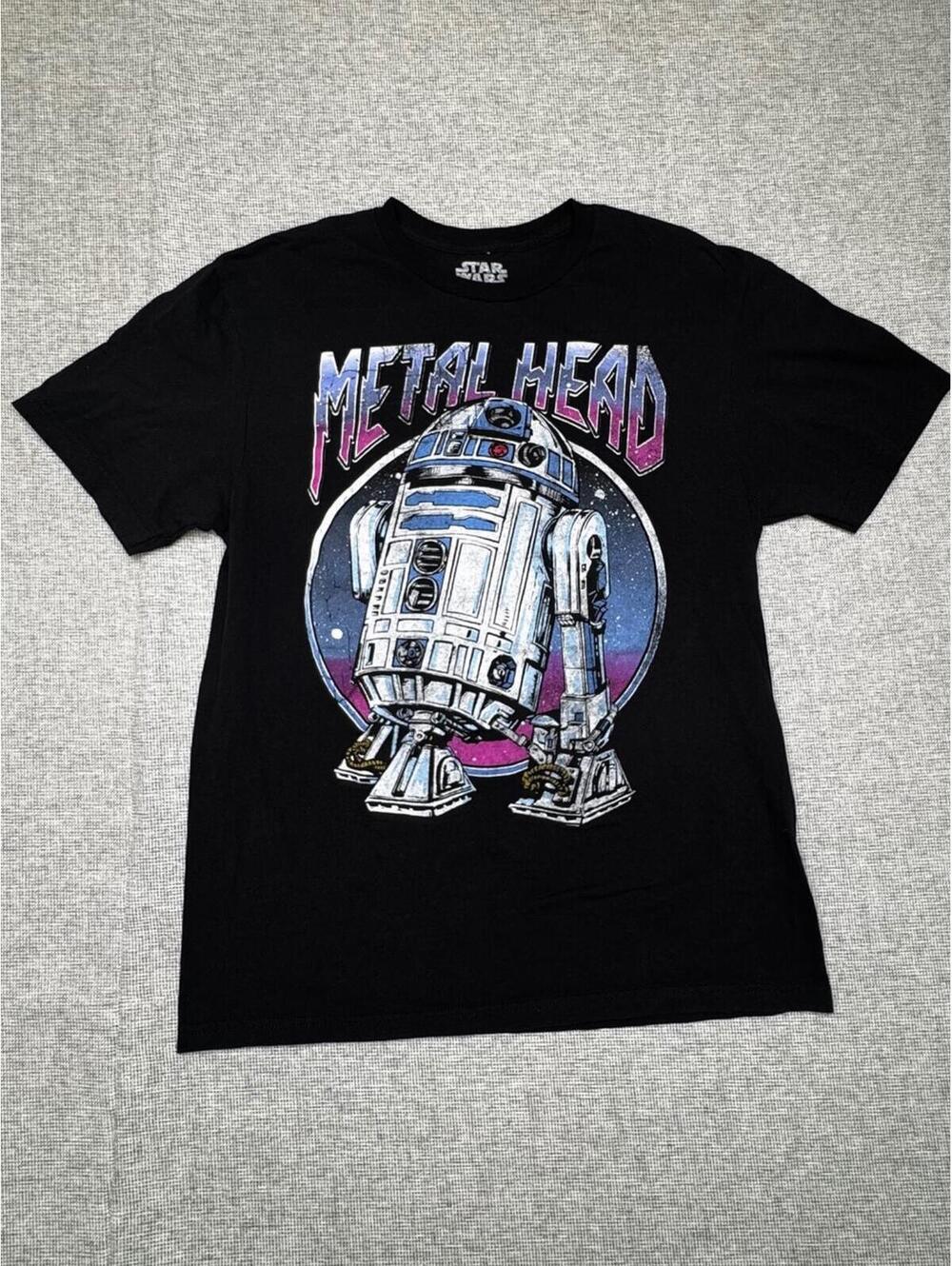 Star Wars Metal‎ Head R2-D2 Black Graphic T-Shirt Size M MAD Engine